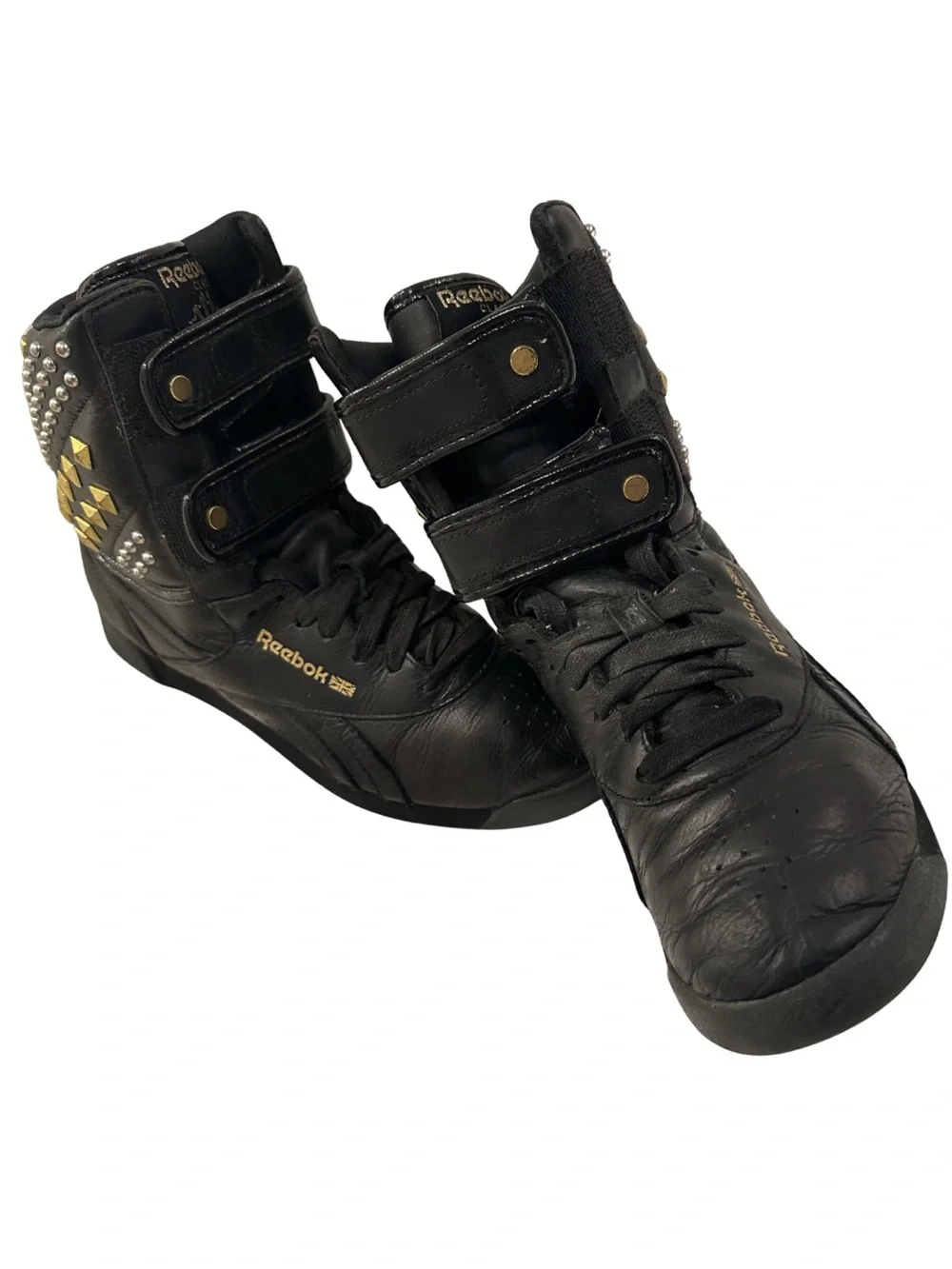 Reebok Freestyle Hi Gold Studded Alicia Keys Double Bubble Shoes Women's 6.5